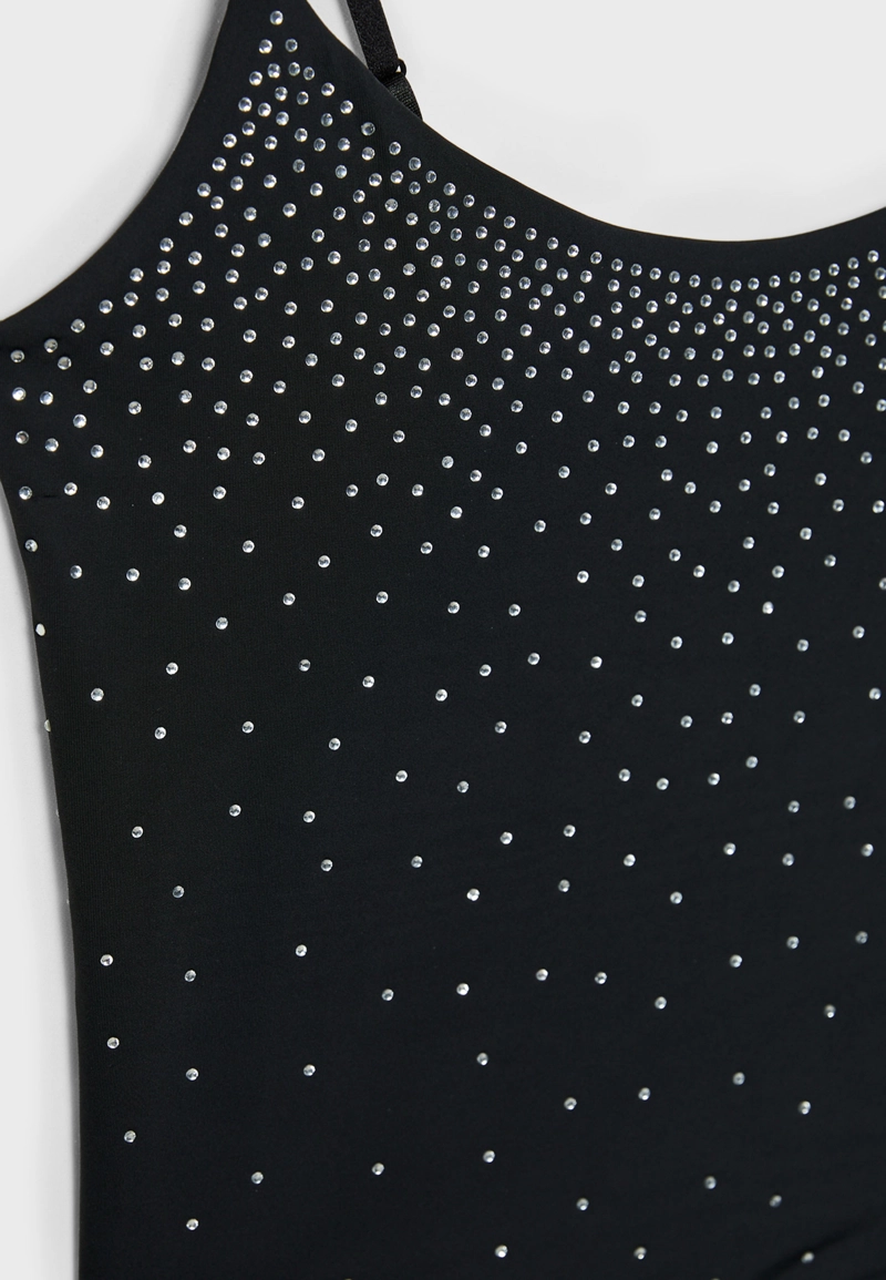 Топ на бретельках с блестящей отделкой