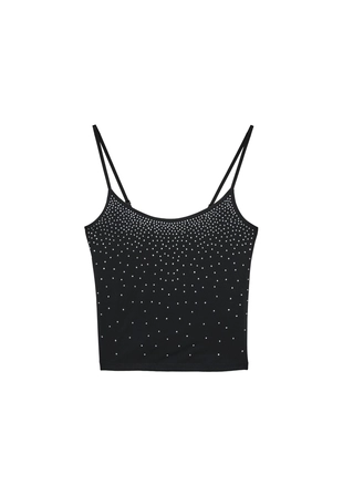 Топ на бретельках с блестящей отделкой- Заказать в России