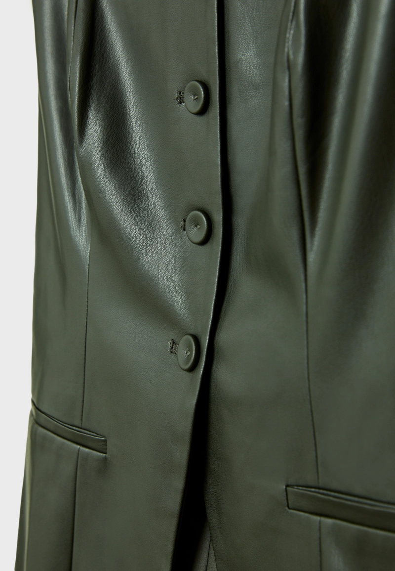 Топ с квадратным вырезом из искусственной кожи