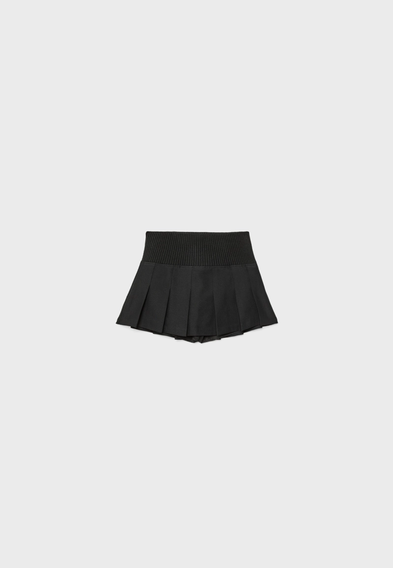 Мини-юбка-шорты со складками