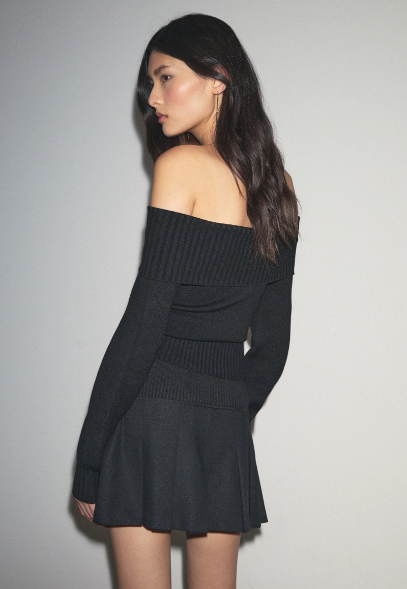 Мини-юбка-шорты со складками