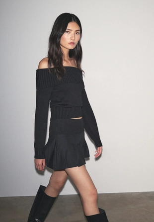 Мини-юбка-шорты со складками- Заказать в России