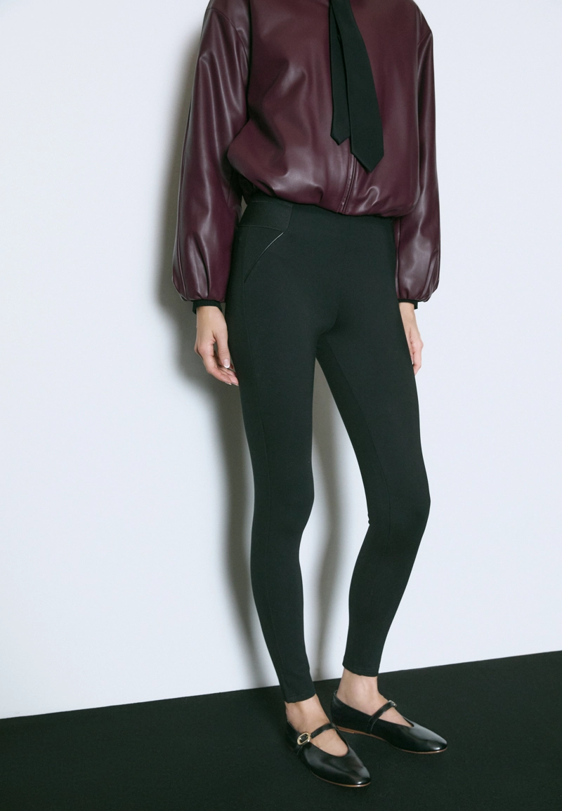 Леггинсы с комбинированным поясом