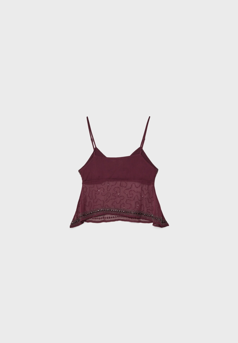 Топ на бретельках с вышивкой