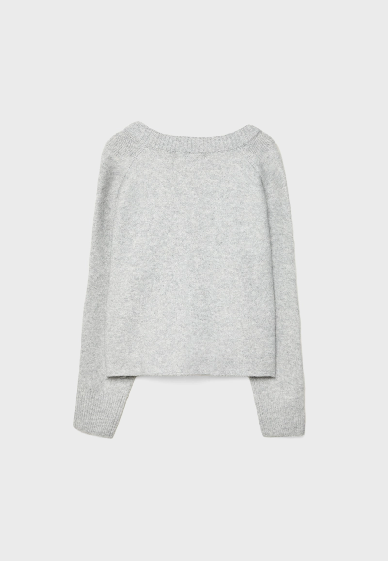 Трикотажный жакет с двойным воротником