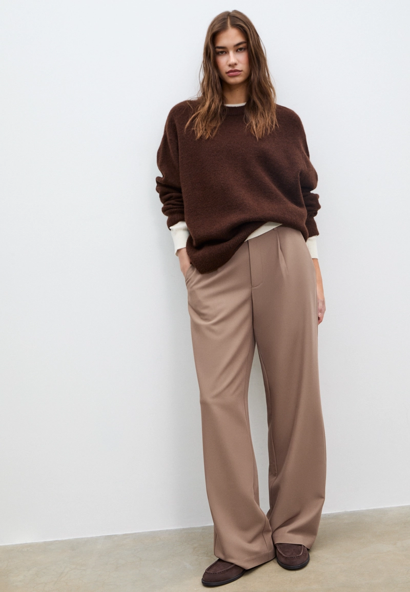 Прямые брюки под льняную ткань