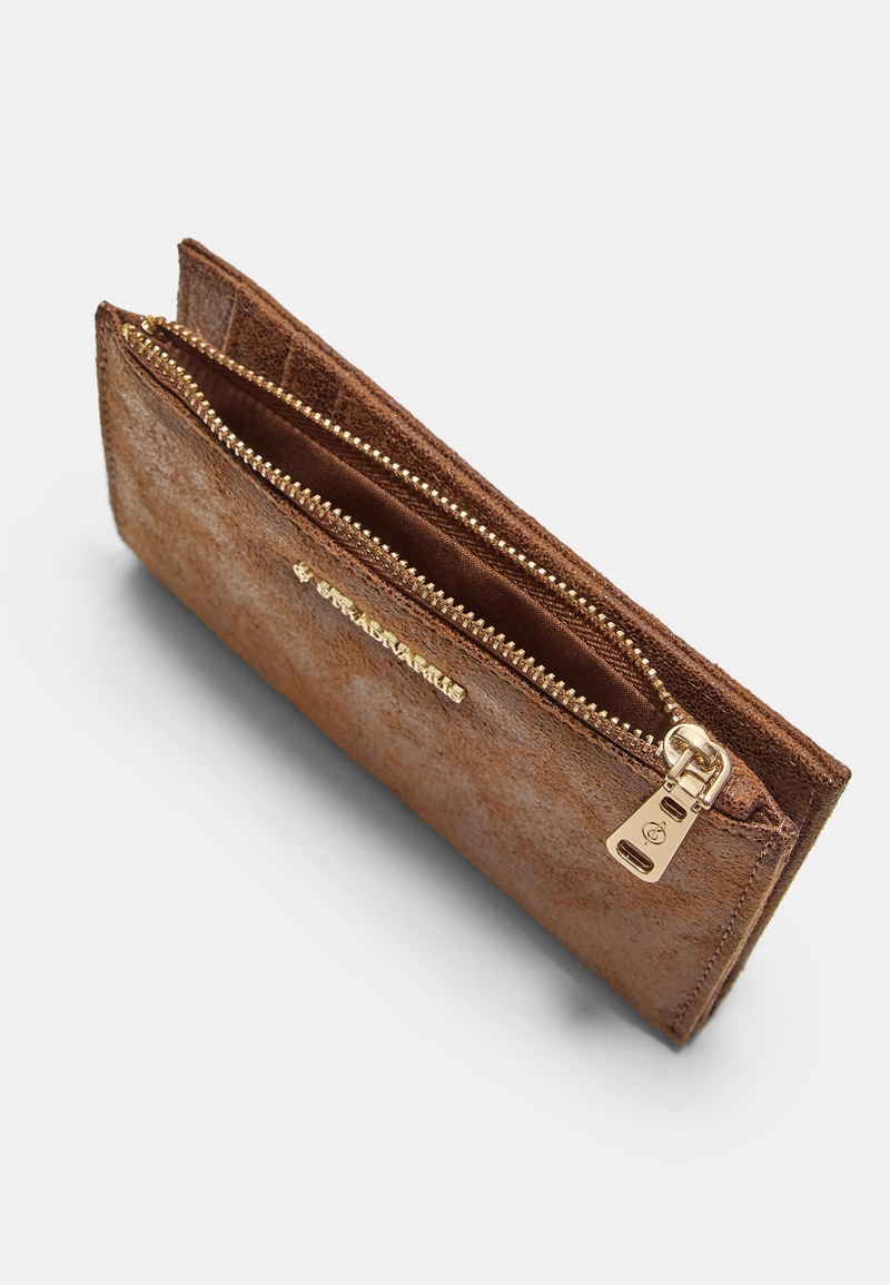 Блестящий кошелек для карт на молнии