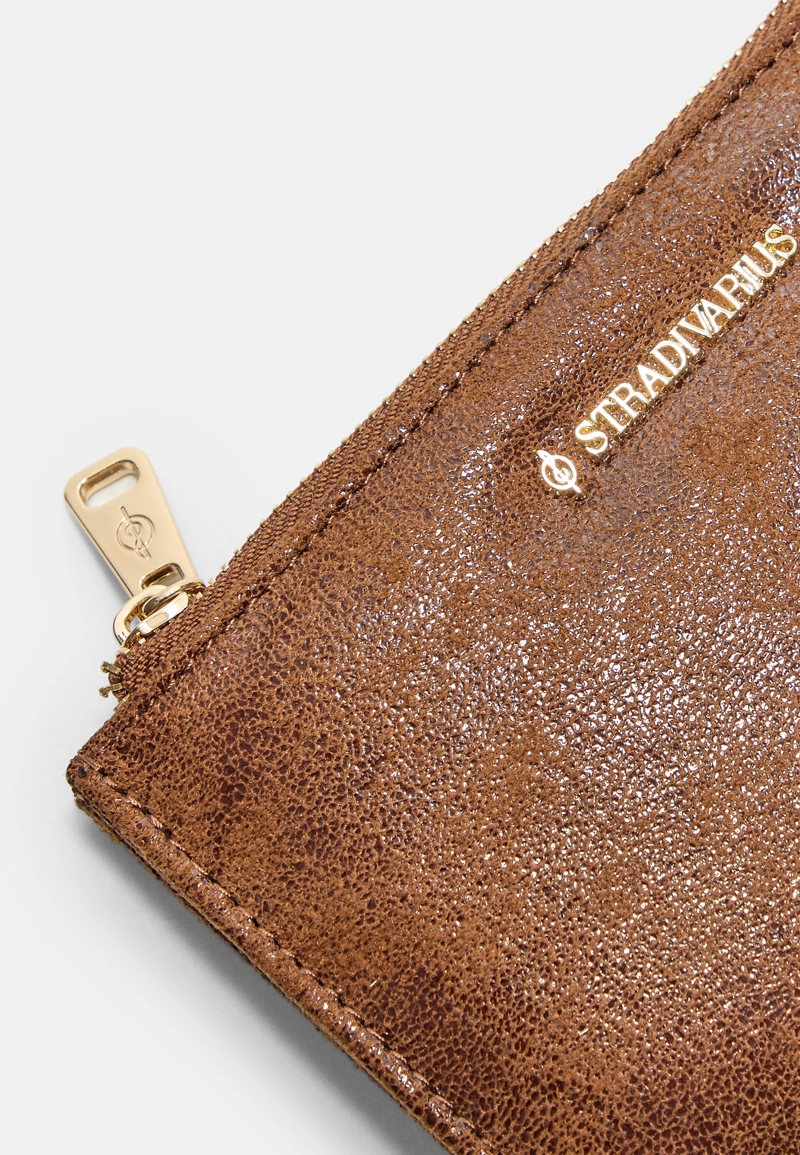 Блестящий кошелек для карт на молнии