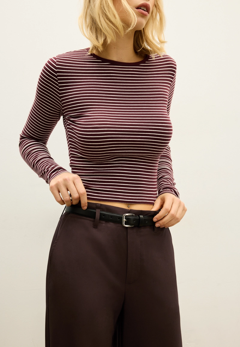 Прямые струящиеся брюки с поясом