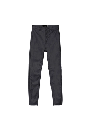 Брюки с вощеным покрытием и очень высокой посадкой- Заказать в России