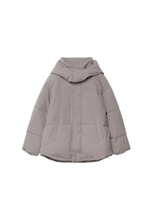 Объемная стеганая куртка с капюшоном- Заказать в России