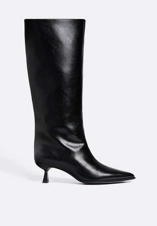 Сапоги на среднем тонком каблуке- Заказать в России