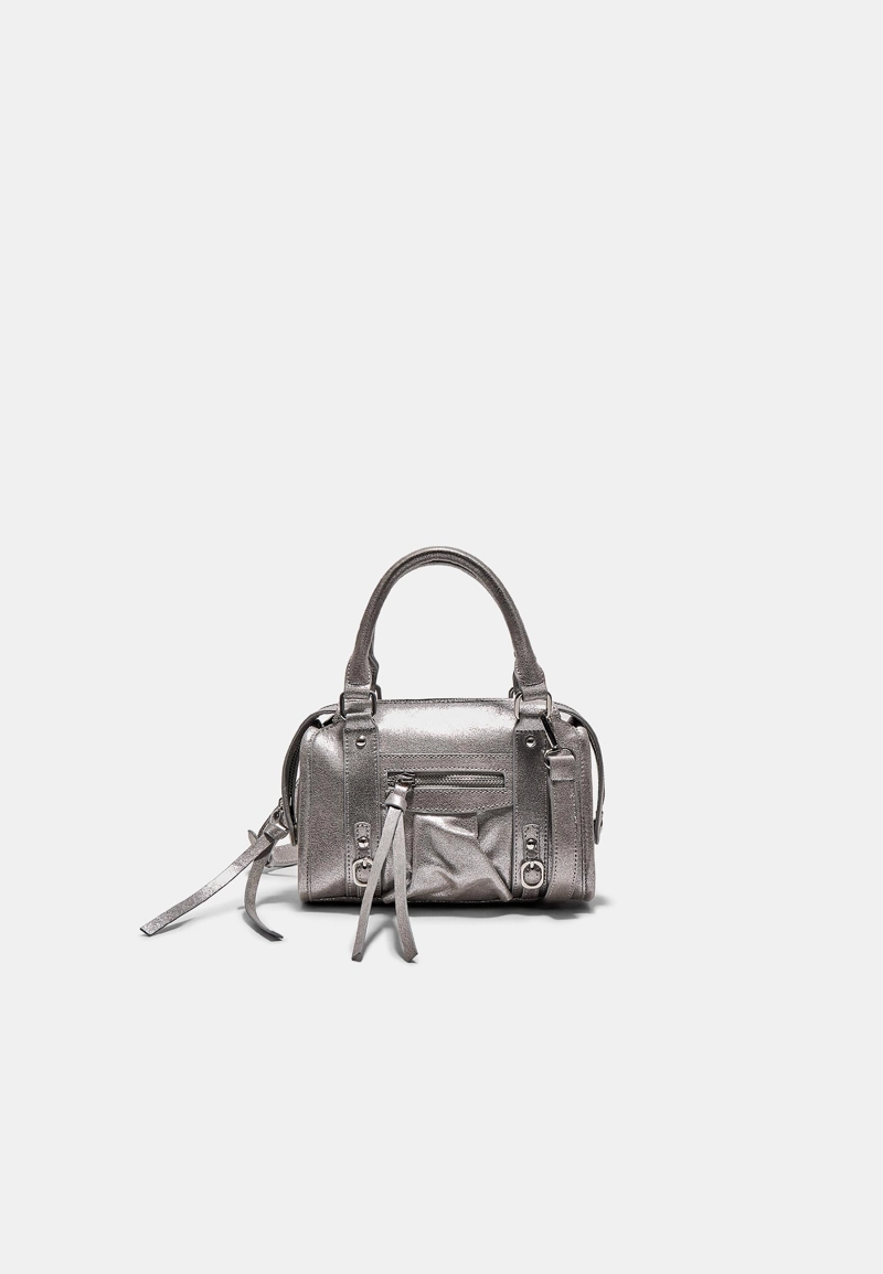 Сумка-боулинг с плечевым ремнем на молнии