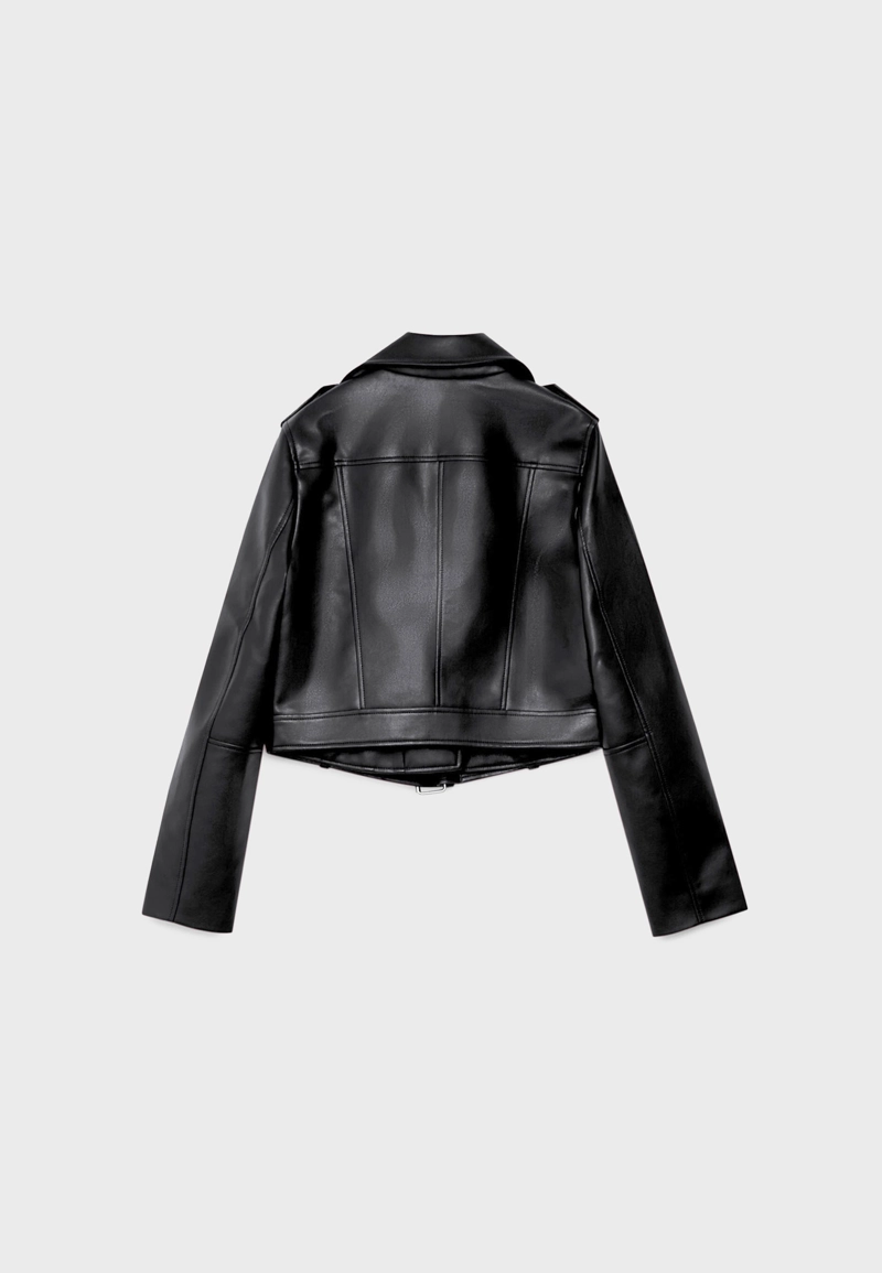 Байкерская куртка с ремнем из искусственной кожи