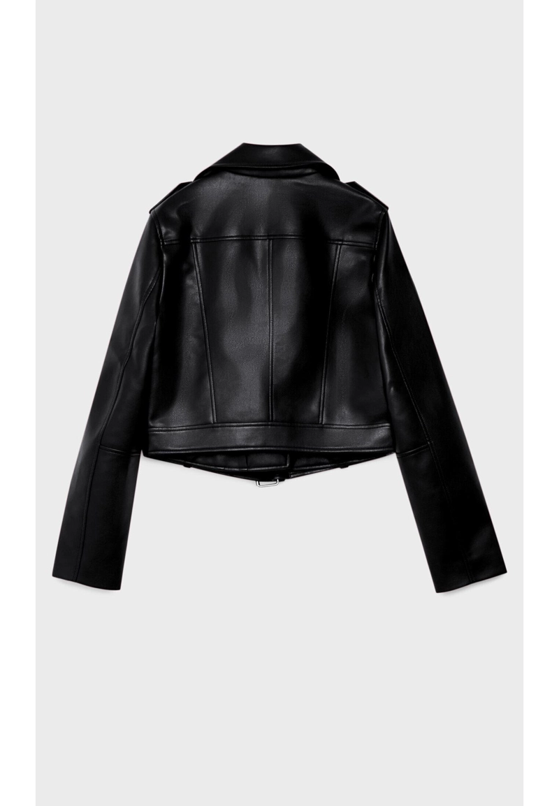 Байкерская куртка с ремнем из искусственной кожи