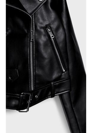Байкерская куртка с ремнем из искусственной кожи- Заказать в России