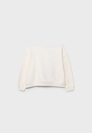 Толстовка с вырезом «лодочка» и принтом- Заказать в России