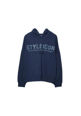 Толстовка с капюшоном и блестящей отделкой- Заказать в России