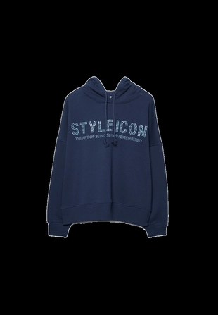 Толстовка с капюшоном и блестящей отделкой- Заказать в России