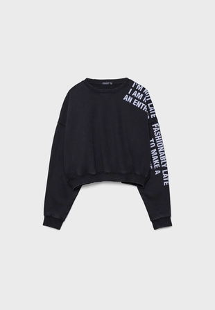 Толстовка с эффектом потертости из мягкой ткани- Заказать в России