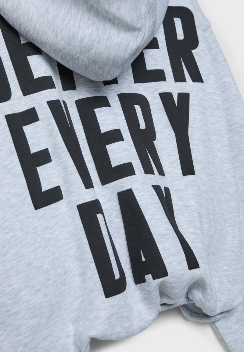 Толстовка-бомбер с принтованным капюшоном