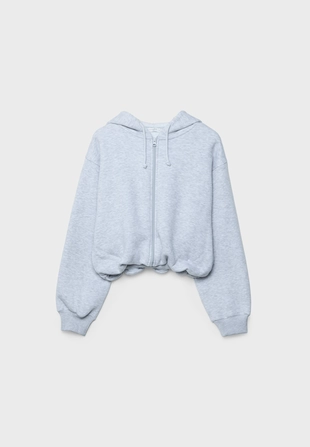 Толстовка-бомбер с принтованным капюшоном- Заказать в России