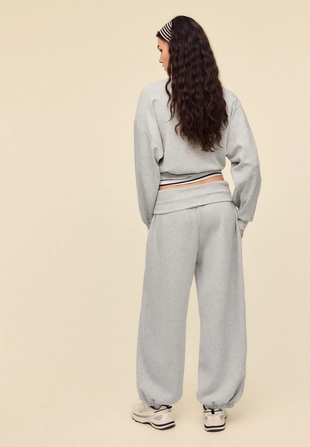 Мягкие брюки-джоггеры «рукава-фонарики» с отворотом на талии- Заказать в России