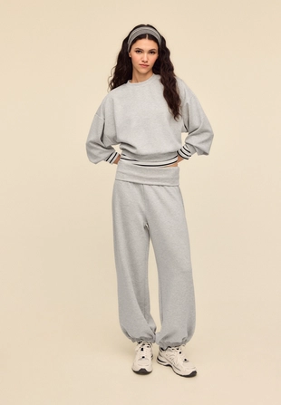 Мягкие брюки-джоггеры «рукава-фонарики» с отворотом на талии- Заказать в России