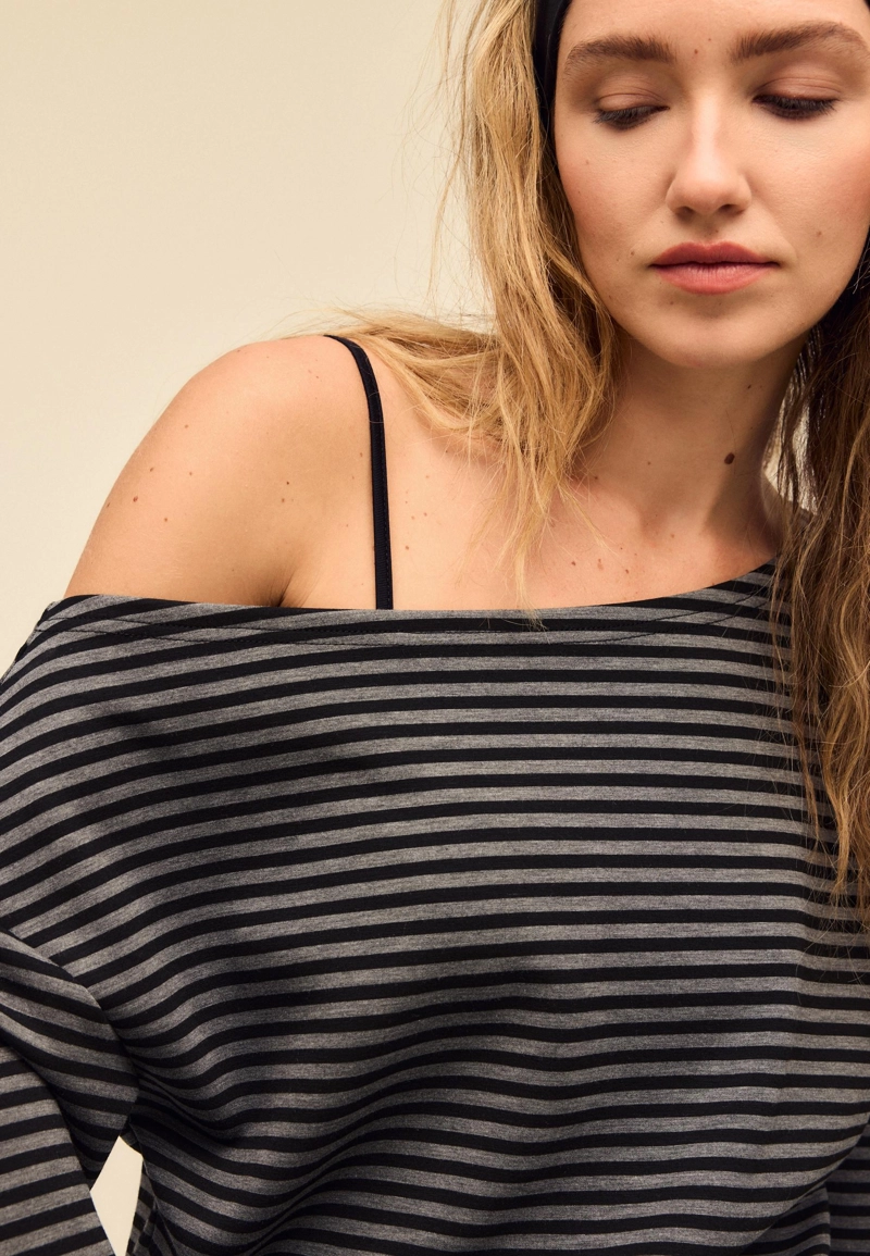 Толстовка с открытым плечом, мягкая на ощупь