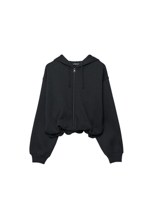 Толстовка-бомбер с принтованным капюшоном- Заказать в России