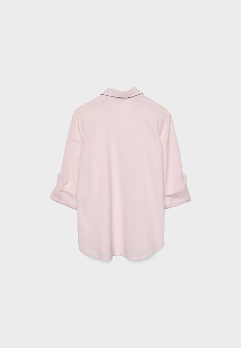 Свободная рубашка с карманом из льняной ткани