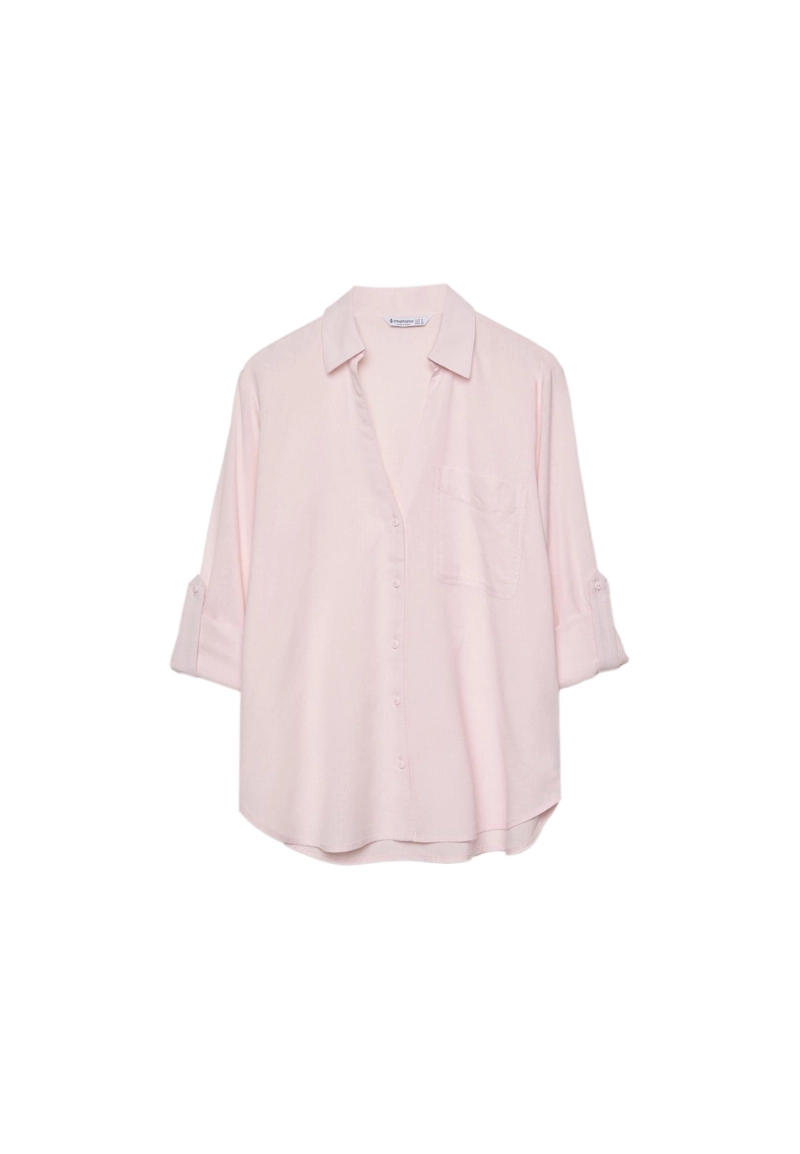 Свободная рубашка с карманом из льняной ткани