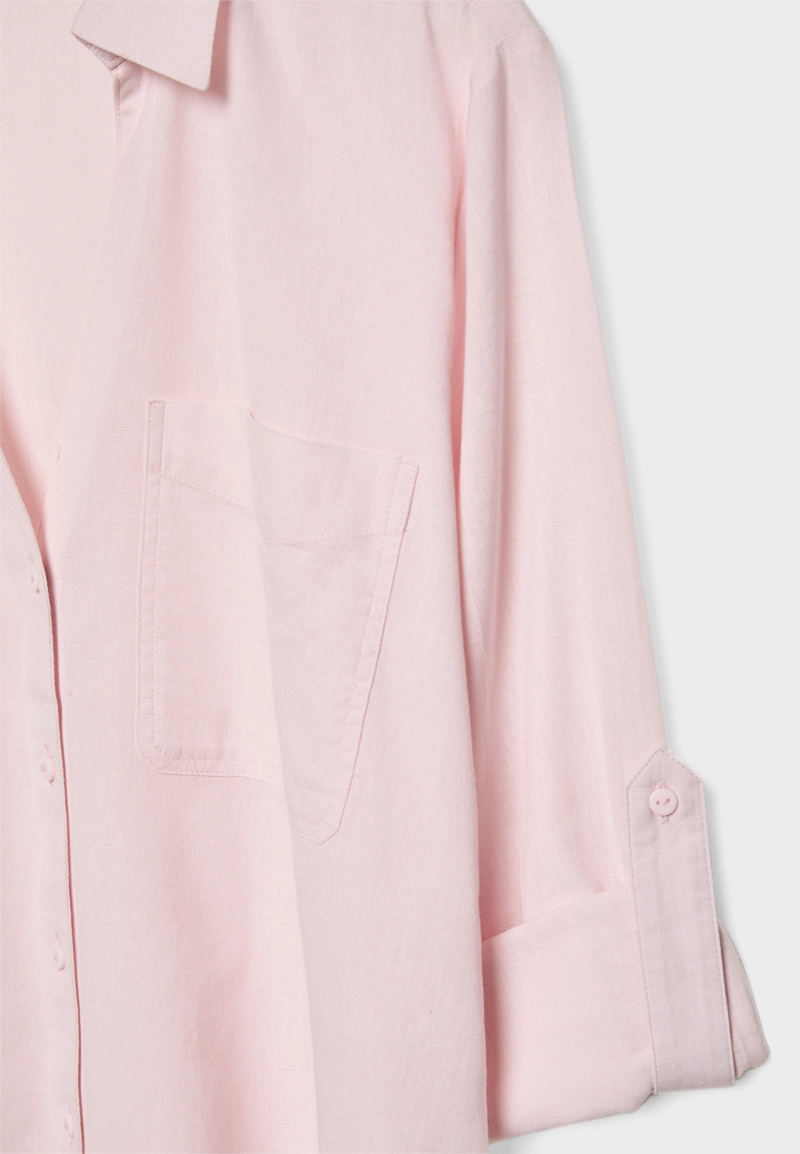 Свободная рубашка с карманом из льняной ткани
