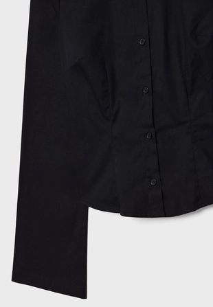 Приталенная рубашка с плавными рукавами- Заказать в России