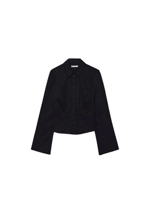 Приталенная рубашка с плавными рукавами- Заказать в России