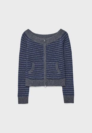 Купить Stradivarius Кардиган с воротником-лодочкой и молнией