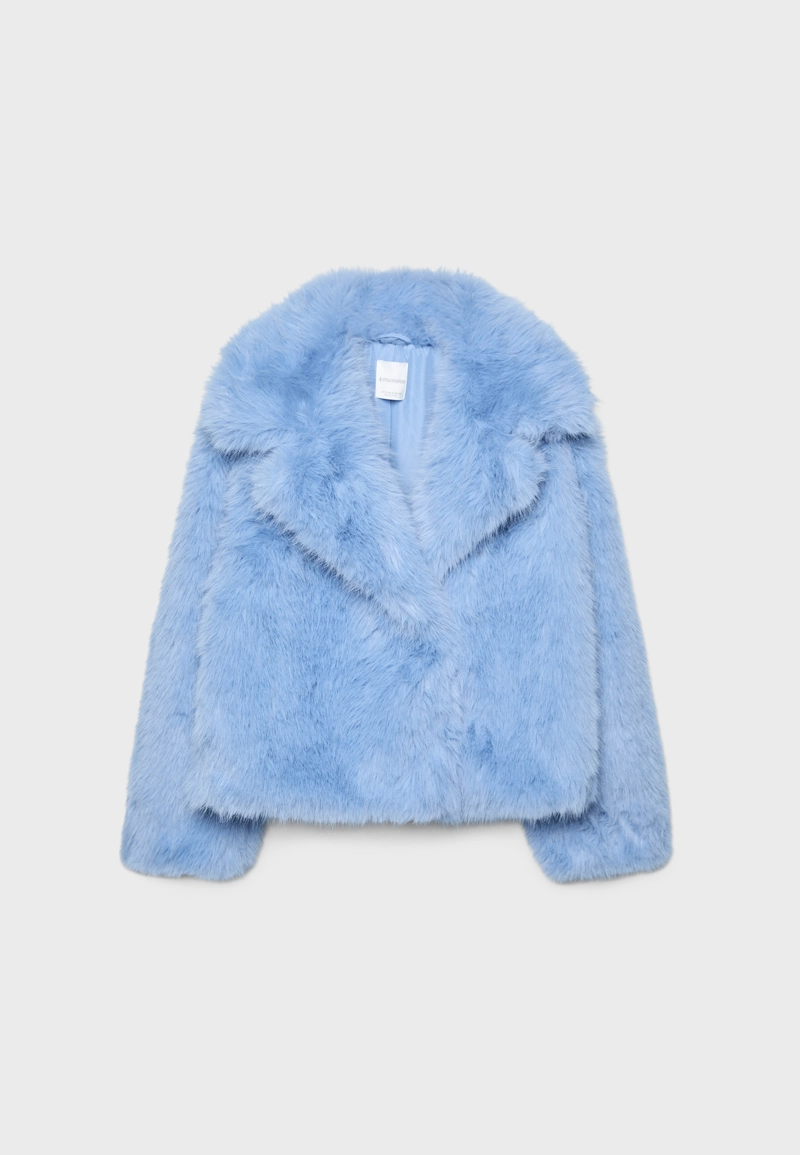 Куртка из искусственного меха с лацканами