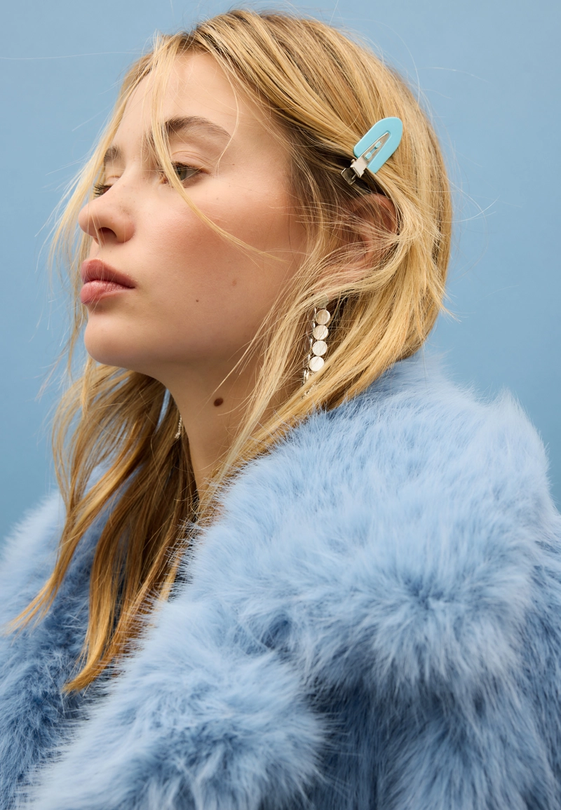 Куртка из искусственного меха с лацканами