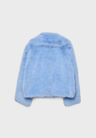 Куртка из искусственного меха с лацканами- Заказать в России