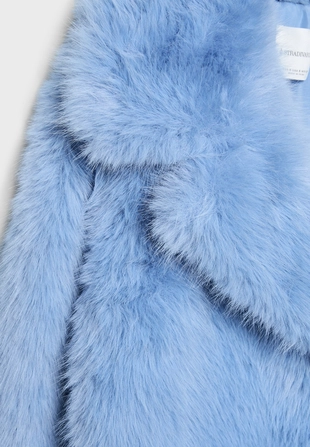 Куртка из искусственного меха с лацканами- Заказать в России