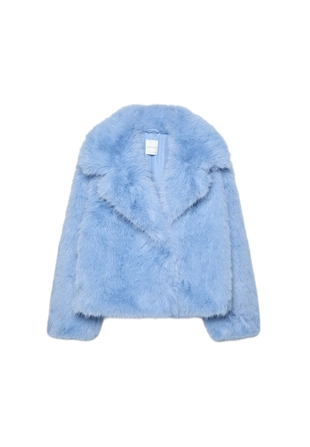 Куртка из искусственного меха с лацканами- Заказать в России