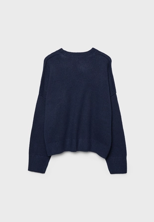 Вязаный свитер с круглым вырезом- Заказать в России