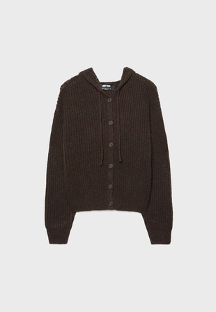 Кардиган с капюшоном на пуговицах- Заказать в России