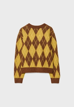Свитер с ромбовидным узором- Заказать в России