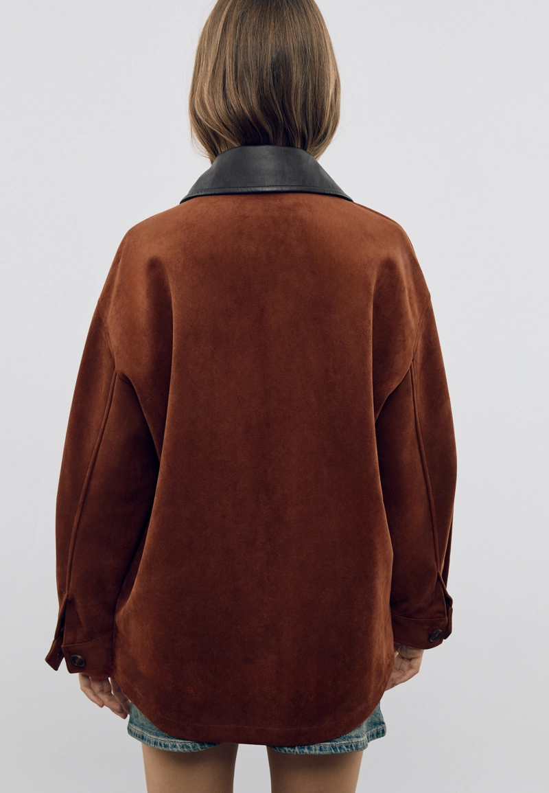 Куртка из искусственной замши с застежками-тоггл