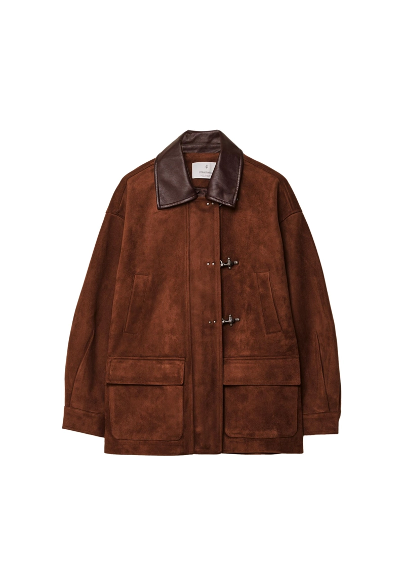 Куртка из искусственной замши с застежками-тоггл