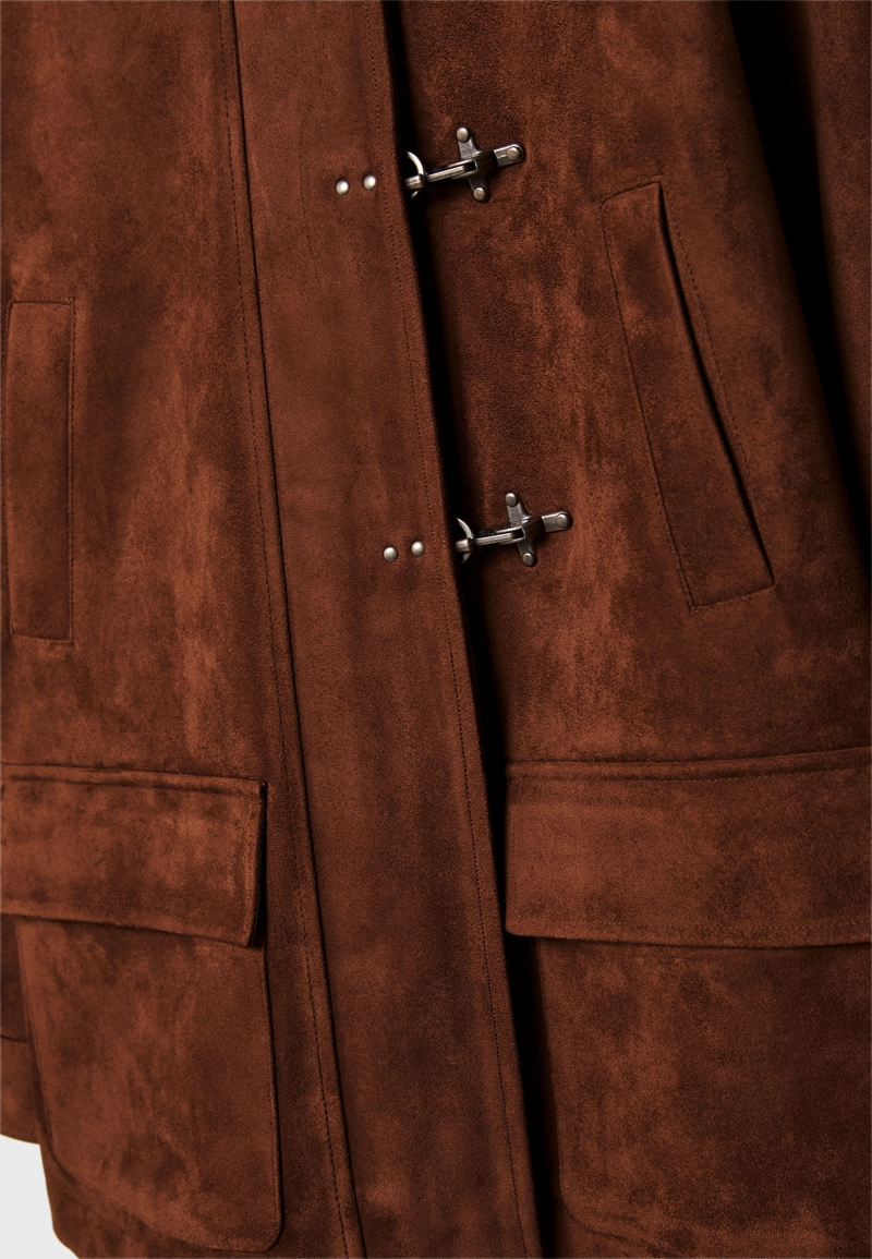 Куртка из искусственной замши с застежками-тоггл