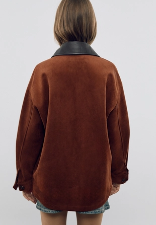 Куртка из искусственной замши с застежками-тоггл- Заказать в России