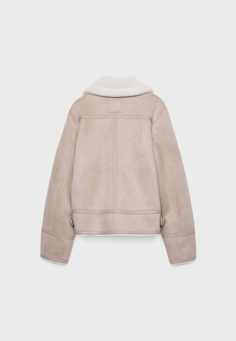 Двусторонняя байкерская куртка под искусственную замшу