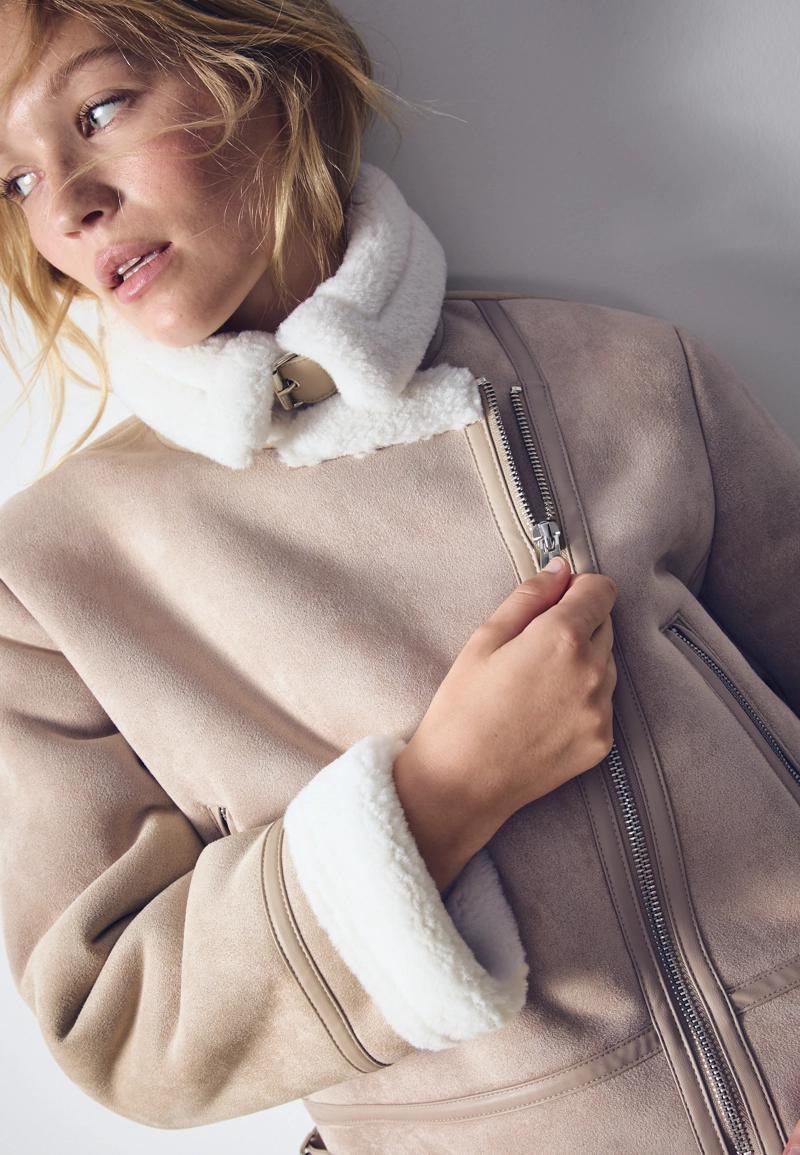 Двусторонняя байкерская куртка под искусственную замшу